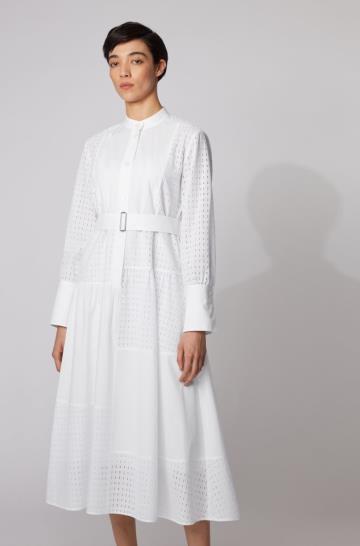 Sukienka BOSS Shirt Białe Damskie (Pl19763)